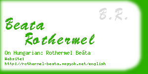 beata rothermel business card
